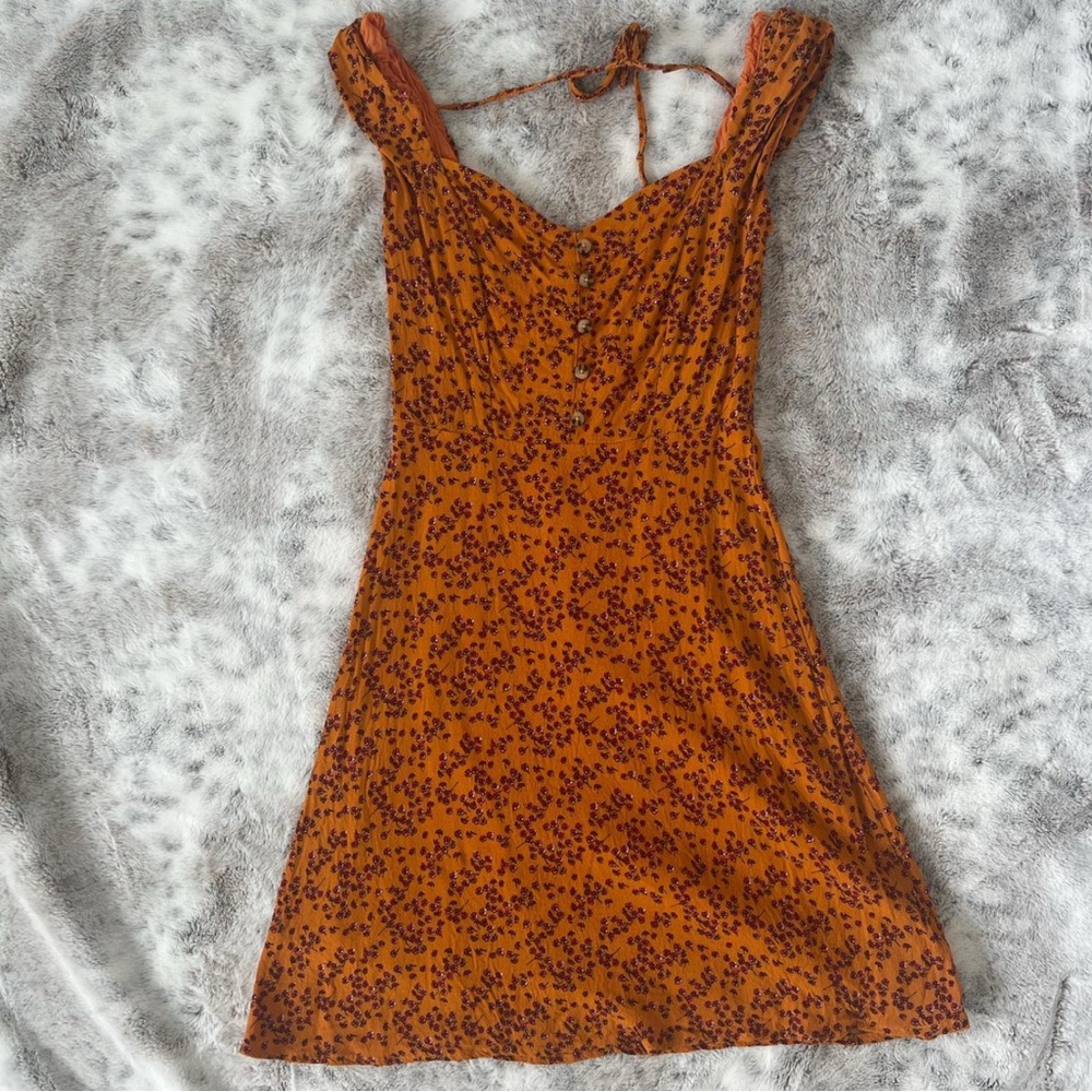 Floral Smocked Mini Dress with Back Tie